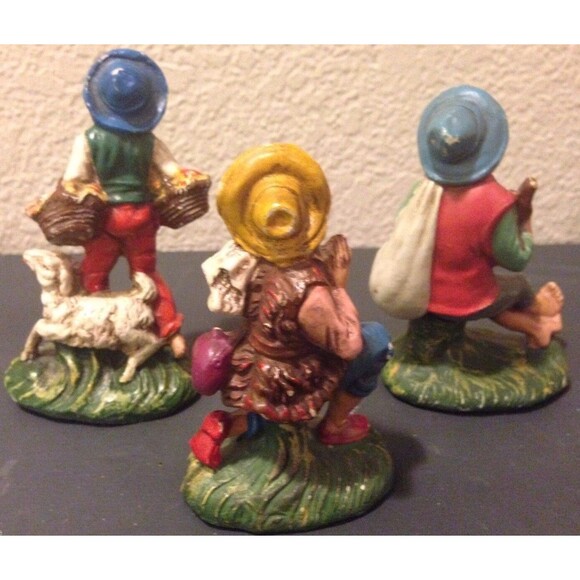 Vintage Nativity Set Manger 12 Piece Midcentury 60s Jesus Angel Figure Christmas - Picture 8 of 12